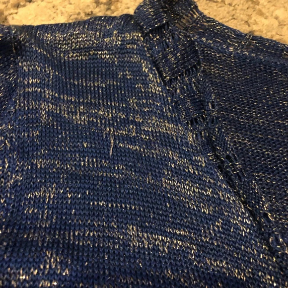 Y2K Elizabeth Gillett by Anthropologie Blue Knit Button Cardigan NWT - Picture 3 of 10